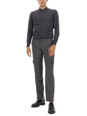 NEW LARDINI Mens Pants Grey Size 30 Tailored Wool Trousers Cargo